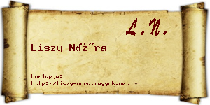 Liszy Nóra névjegykártya
